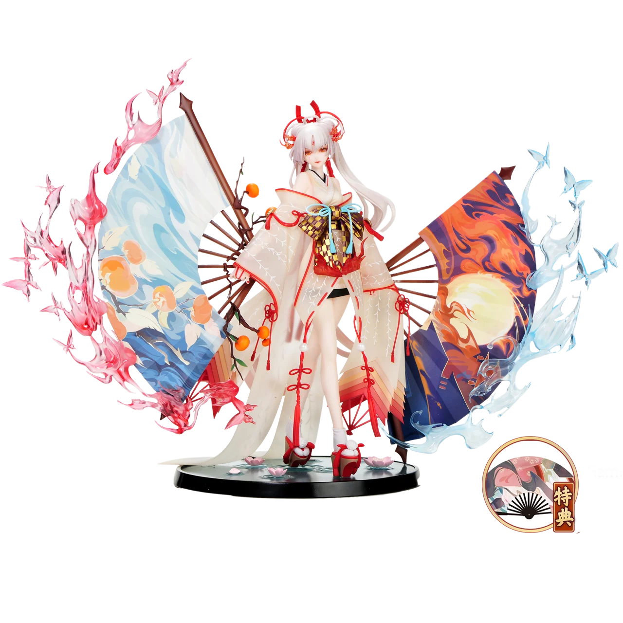 30cm Genuine Original Wings Inc Onmyoji Shiranui Night Fire Leaving Song Anime Figure 1/7 Collect Model Desktop Decoration Gift