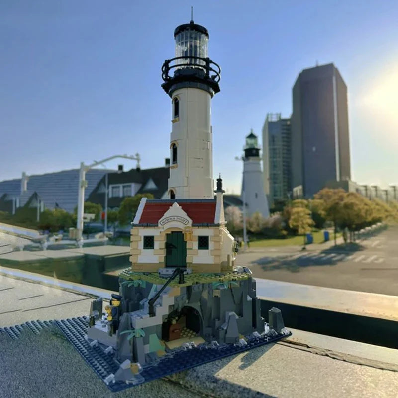 2056 Pieces Home Motorised Lighthouse Building Blocks Set Diy Room Decoration Tower Bricks Adults Birthday Gift Compatible 21335