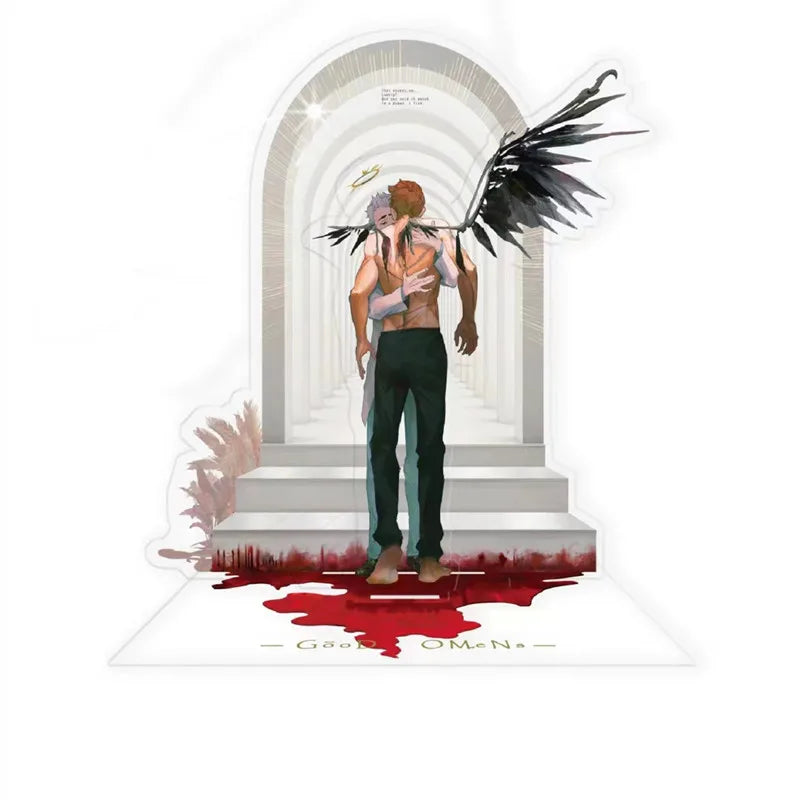 Good Omens Anime Acrylic Stand Aziraphale Crowley Desktop Display Angel Demon Room Decor Cartoon Goods Accessories Collection