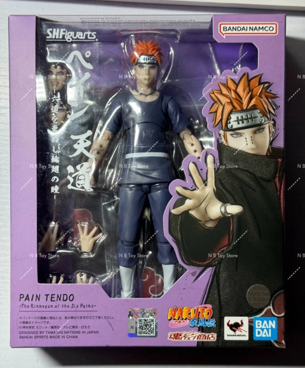 In Stock Bandai Original Shf Naruto Pain Tendo Anime Full Action Figure Finished Model Kit Original Box Toy for Children