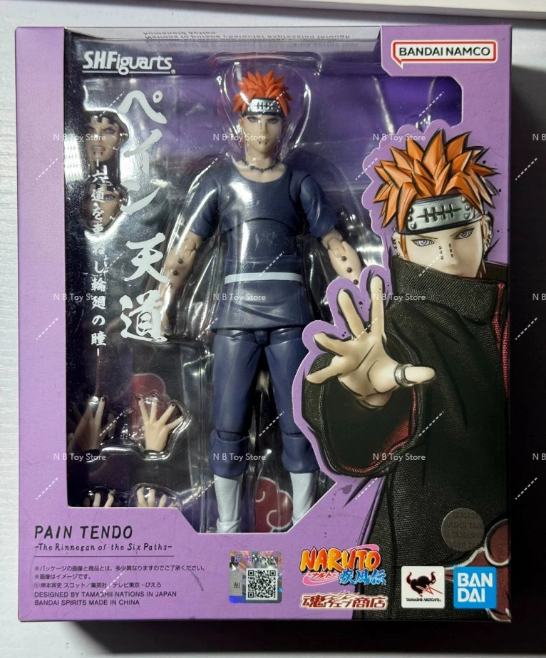 In Stock Bandai Original Shf Naruto Pain Tendo Anime Full Action Figure Finished Model Kit Original Box Toy for Children