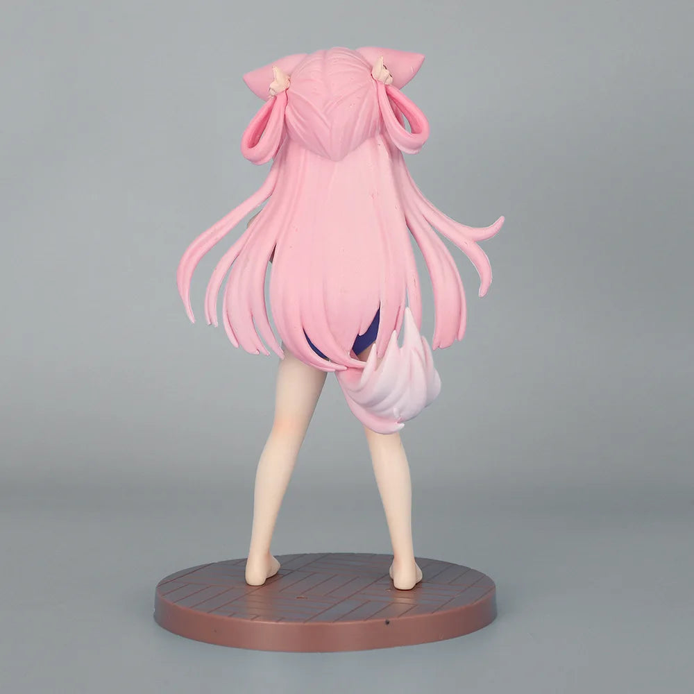 Mengying Anime Cat Ears Girl Figure Swimsuit Pink Hair Collectible Model Desktop Ornament For Anime Fans Collection Display