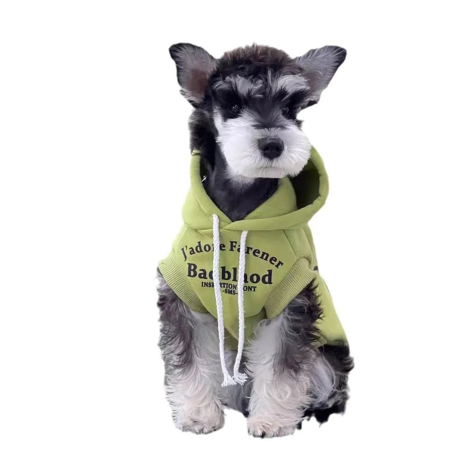 Autumn and winter fleece hooded sweatshirt puppy new winter warm clothes