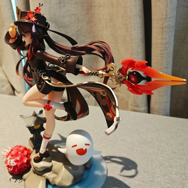100% Mihoyo Genshin Impact Hu Tao 1/7 Scale Static Figure Snowy Plum Ver. Anime Collectible Statue For Genshin Impact Fans Gift