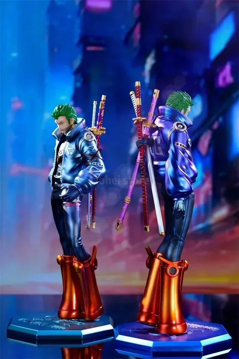 Anime One Piece Figures Roronoa Zoro Action Figurine Cyberpunk Zoro Figure Pvc Model Doll Collectible Decoration Toys Gifts