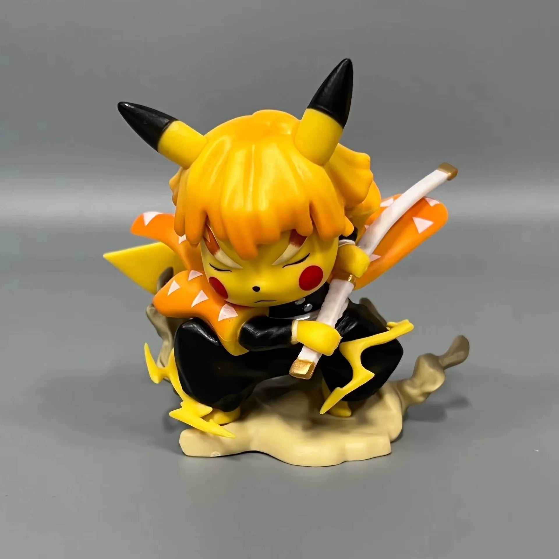 11cm Hot Anime Figure Pikachu Cross-Dressing Agatsuma Zenitsu Figurine PVC Statue Model Doll Collection Ornament Toys Boys Gifts