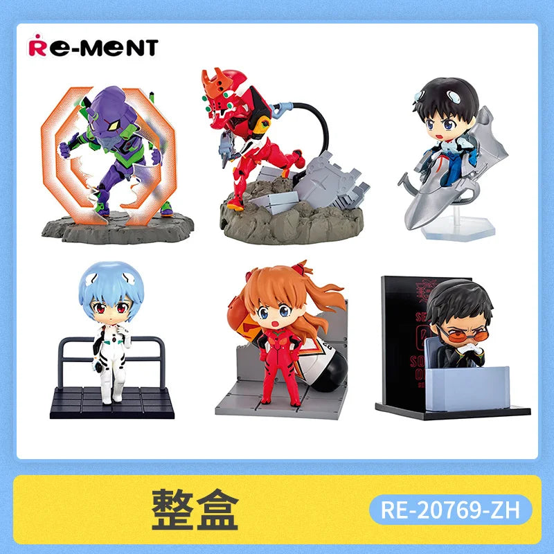 Re-Ment Anime Eva Ayanami Rei Asuka Q-Version Kawaii Pvc Action Figure Model Statue Desk Decor Collectible Toy Gift
