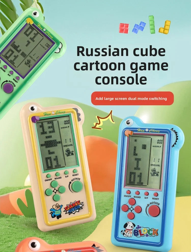 large-screen game console for tetris, retro and nostalgic toy, portable game machine for intelligence training