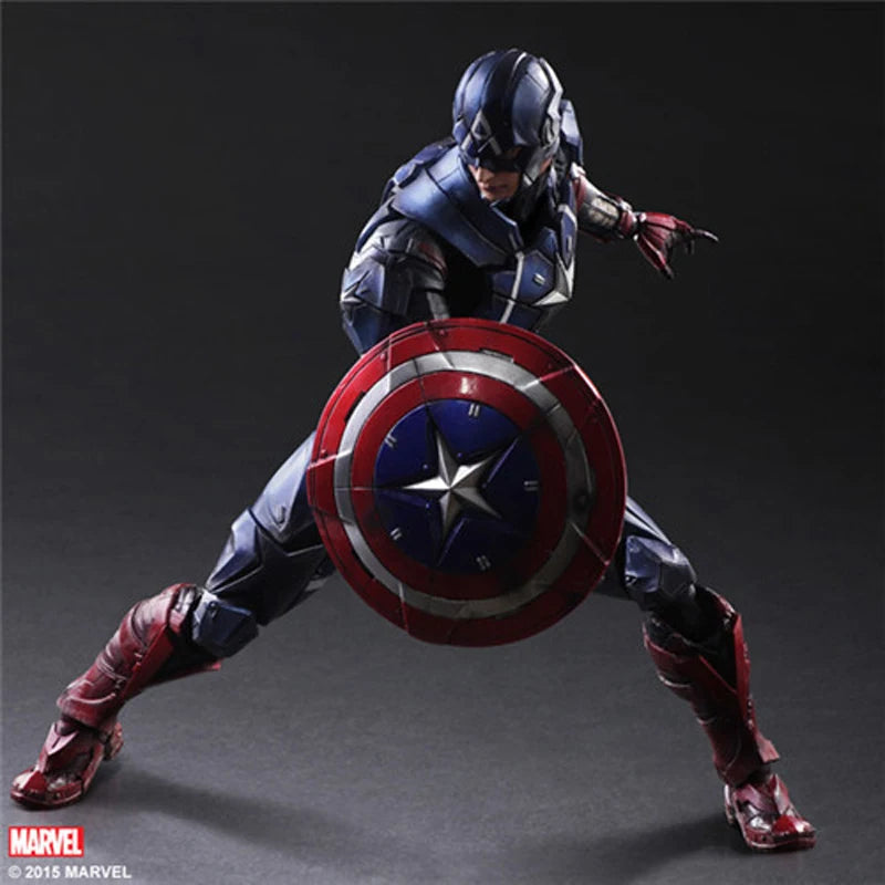 Play Arts Captain America Actionfigur Bewegliche Marvel Collection Avengers Modellspielzeug