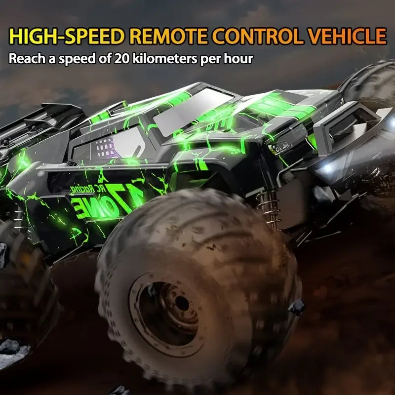 High-speed remote-controlled car, 1:18 scale remote-controlled monster off-road vehicle, durable body suitable for various terra