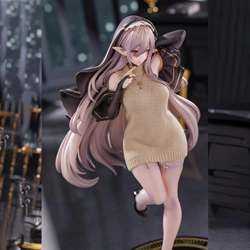 27cm PINKMANGO Shisuta-erufu By Sorananiiro Anime Girl Figure Nun/Sister Elf Action Figure Tsuki Uzaki Figurine Model Doll Toys