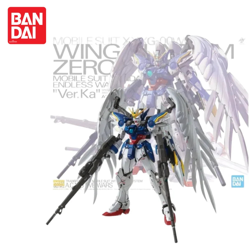 Bandai Mg 1/100 Wing Zero Custom Ew Ver. Fallen Angel Ka Edition Gundam Plastic Model Mecha Warrior Figure Educational Toy