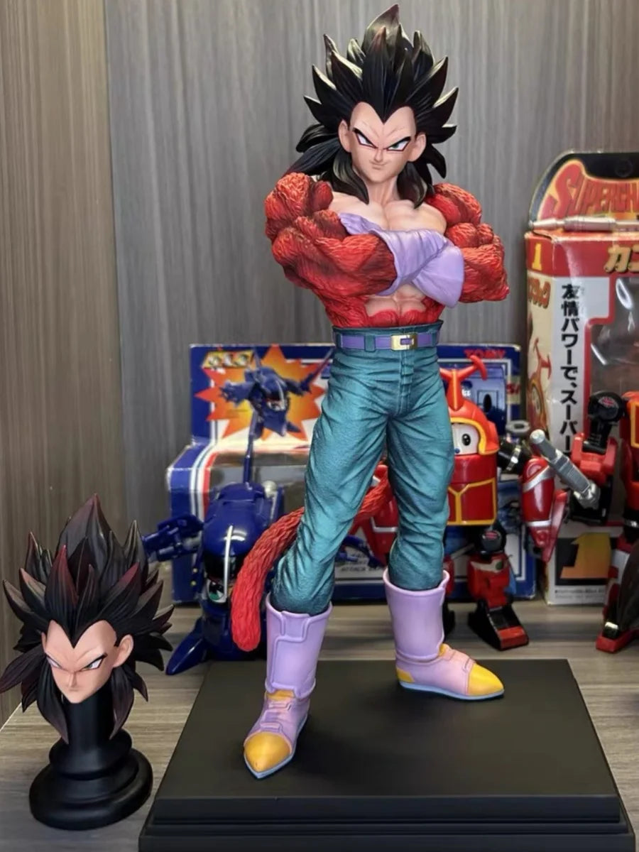 Jt 32cm Dragon Ball Z Double Heads Super Saiyan Son Goku Planb Figure Ssj4 Pvc Model Statue Dolls Collections Decor Toys Gifts