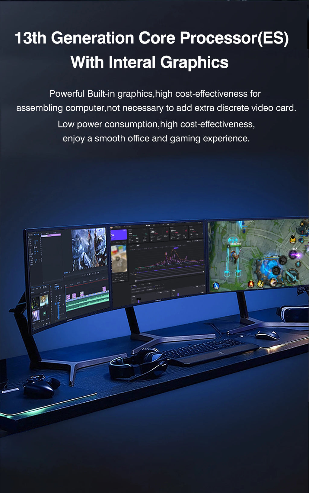 DIY Gaming Computer M-ATX DIY Desktop Motherboard CPU RAM COMBO 13. Kit Interposer Core CPU Q1J2(i7 ES 0000)14C20T 24MB DDR4