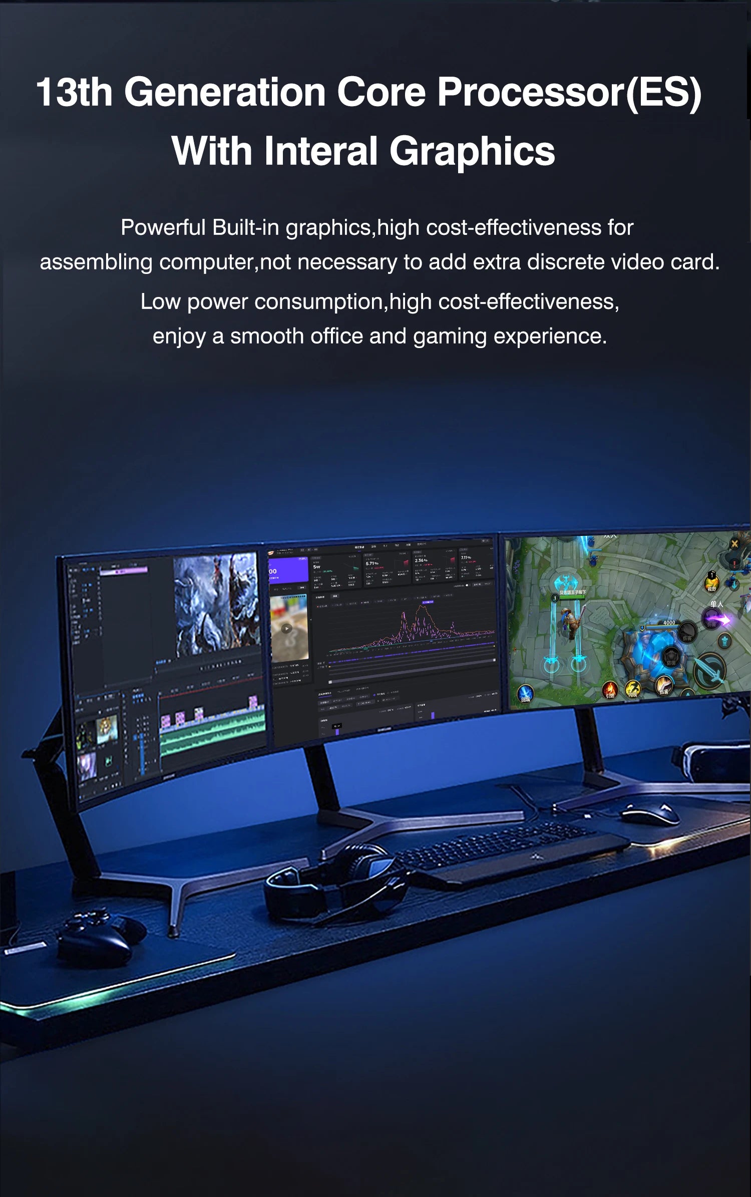 DIY Gaming Computer M-ATX DIY Desktop Motherboard CPU RAM COMBO 13. Kit Interposer Core CPU Q1J2(i7 ES 0000)14C20T 24MB DDR4