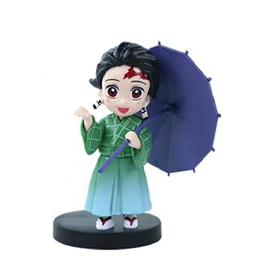 Demon Slayer Plum Rain Series Blind Box Nezuko Tanjiro Q Version PVC Figures Mystery Pack Birthday Christmas Gift