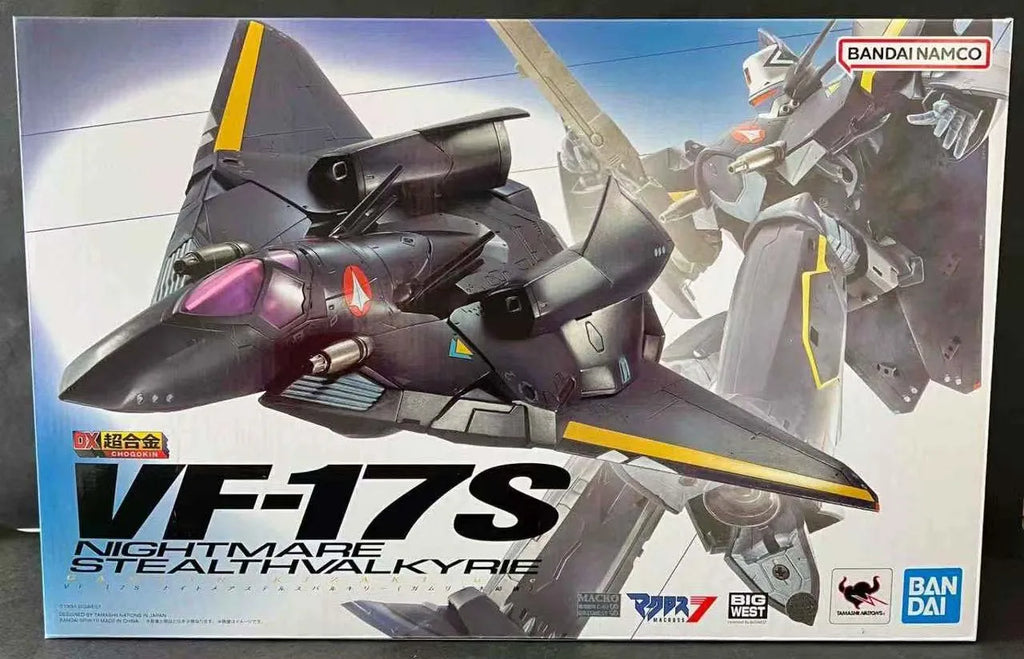 Officially Licensed BANDAI DX CHOGOKIN VF-17S Nightmare Stealthvalkyrie Figure Anime Action Macross 7 Model Toy