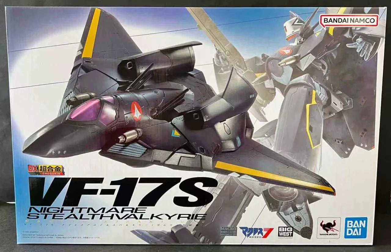 Officially Licensed BANDAI DX CHOGOKIN VF-17S Nightmare Stealthvalkyrie Figure Anime Action Macross 7 Model Toy