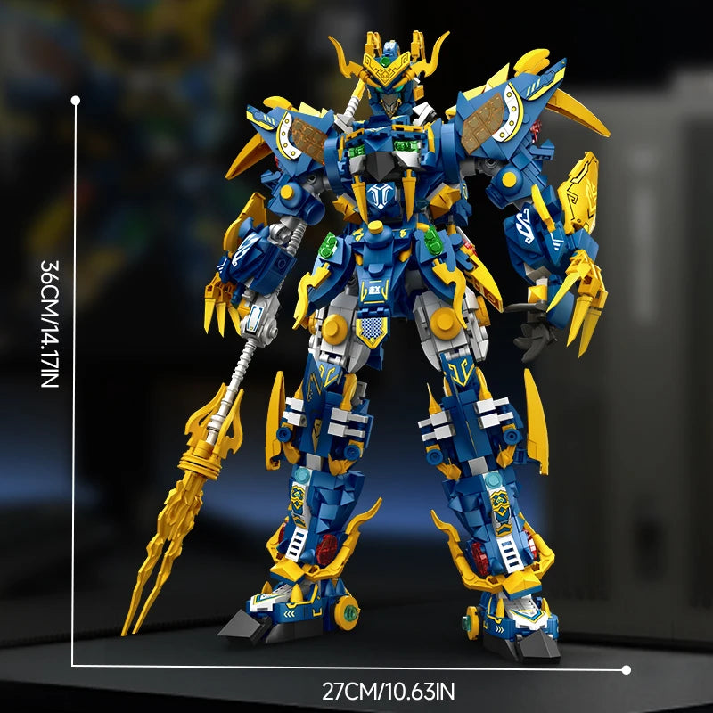 Giant Super Hero Green Dragon Mecha Warrior Robot Building Blocks Set Kids Christmas Birthday Gift Boys Girls Building Toys