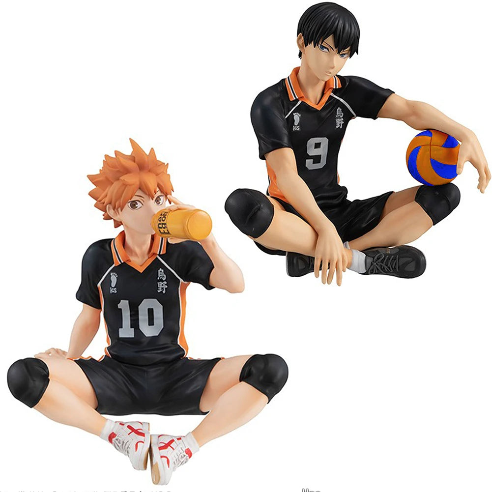 Anime Shoyo Hinata Tobio Kageyama Figure Sitting Pose Action Figure PVC model desktop ornaments Collection child toy Gifts 10cm