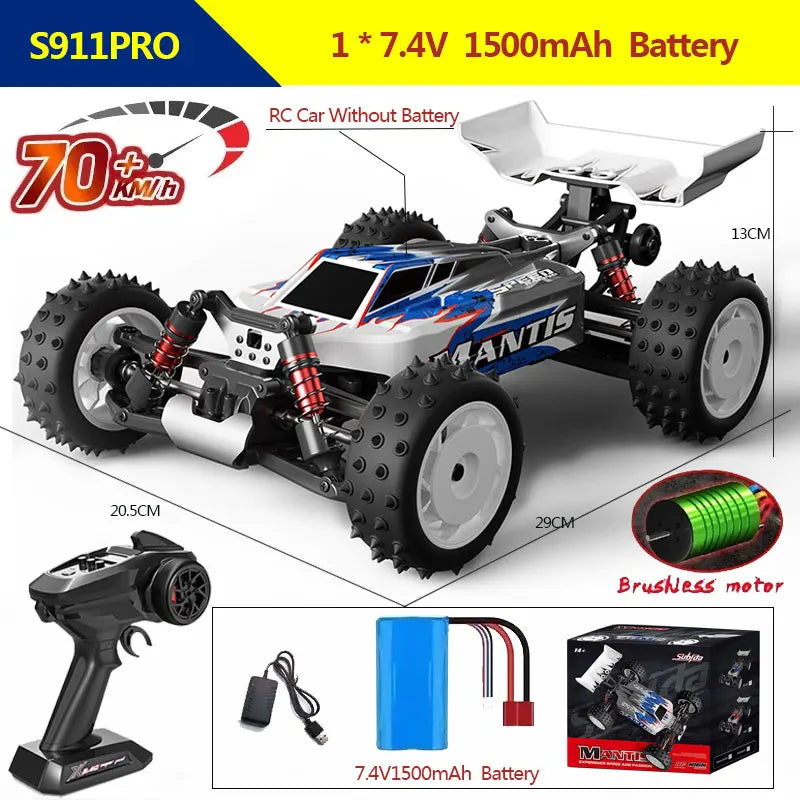 S911PRO 1:16 4WD RC кола 70KM/H или 50KM/H Колички за дистанционно управление Високоскоростен дрифт Безчетков Monster Truck за деца VS Wltoys 144001