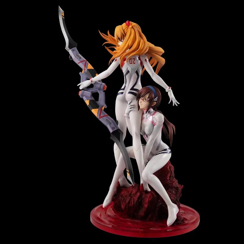 Eva 27cm Asuka Mari Makinami Action Figures Garage Kit Anime Bishoujo Model Double Character Peripheral Toy Statue Ornament Gift