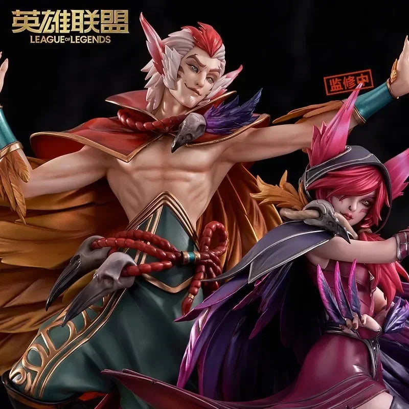 Hobbymax X League Of Legends Figurine Xayah And Rakan Action Figure Exquisite Pvc Model Room Decor Figure Toy Boy Christmas Gift