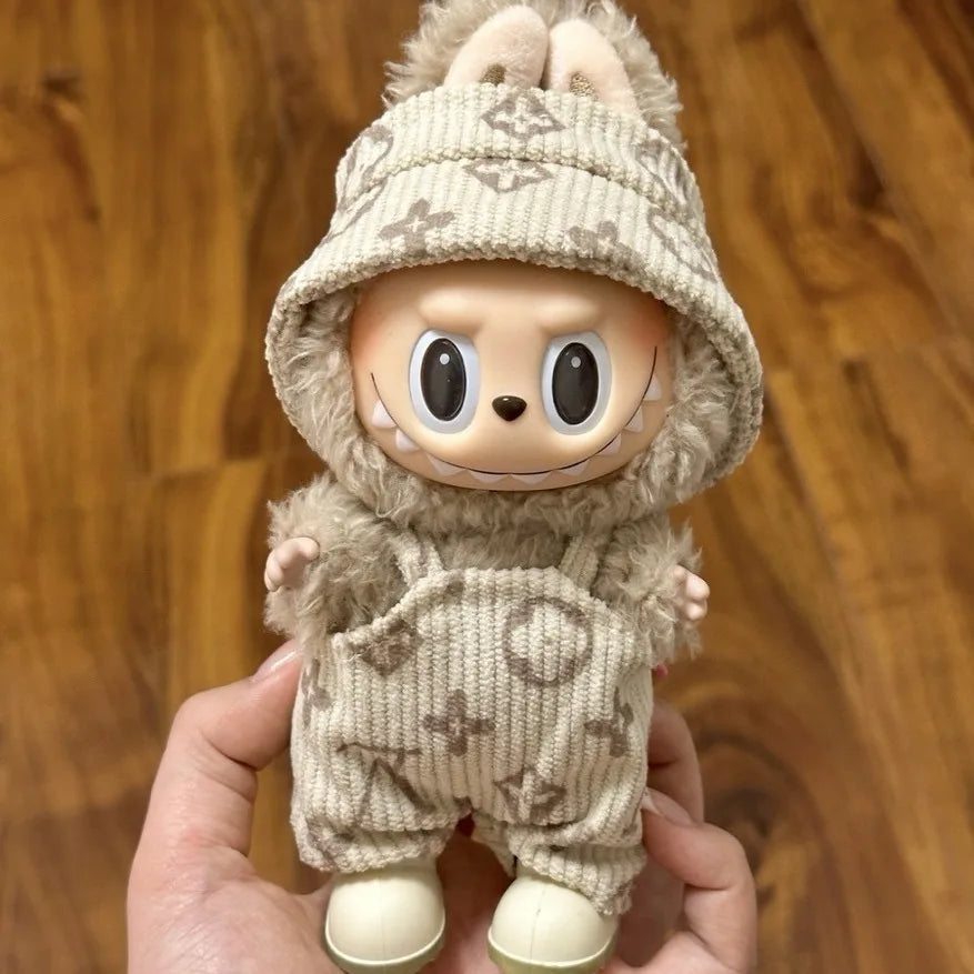 For 17cm Labubu Doll Clothes Fashion Clothes Hoodies Doll Clothes Color Match Hoodies Dolls Accessories