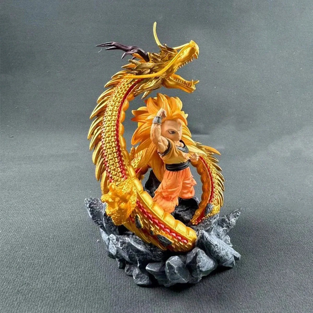 Q версия Dragon Ball Z фигурка SSJ3 Goku екшън фигурки Dragon Fist Explosion 14CM PVC GK статуя колекционерски модели играчки