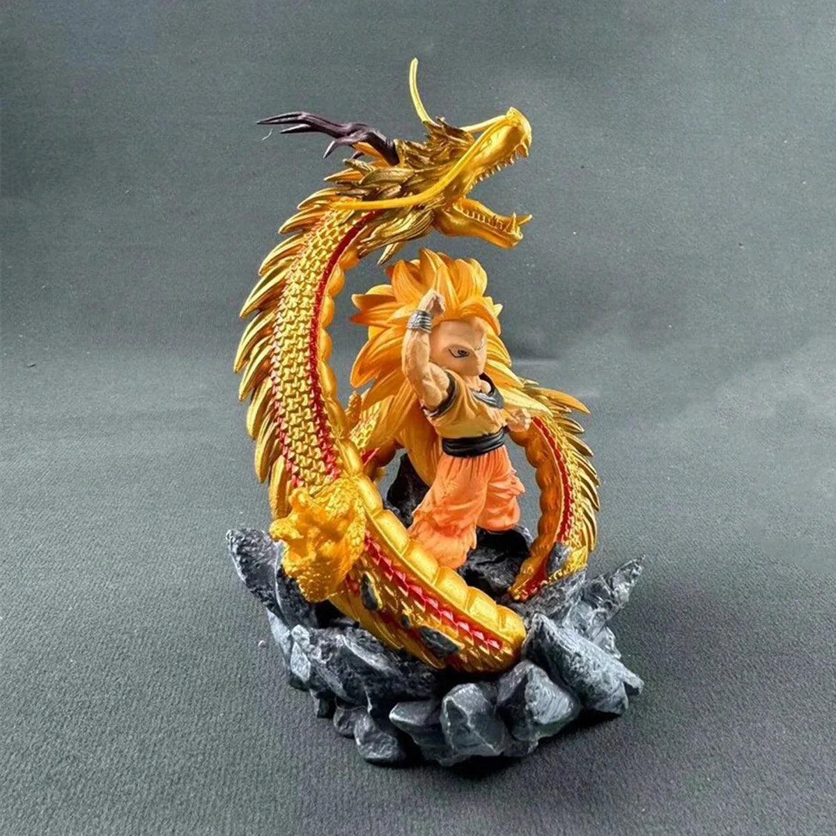 Q версия Dragon Ball Z фигурка SSJ3 Goku екшън фигурки Dragon Fist Explosion 14CM PVC GK статуя колекционерски модели играчки