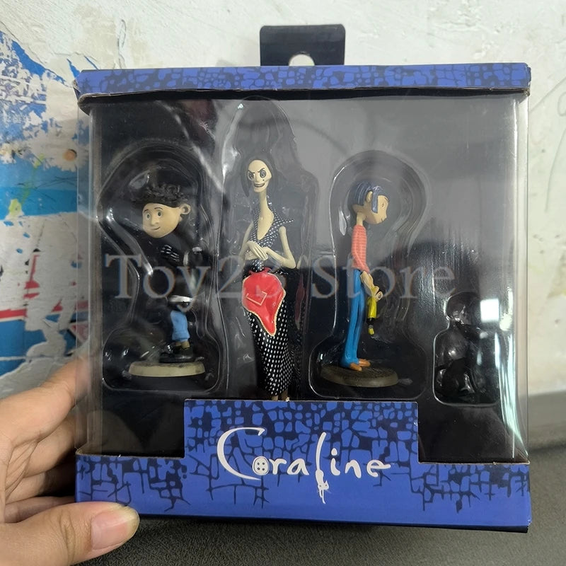 3PCS Neca Coraline Figure Anime Coraline & the Secret Door Crooked Character Action Figure Model Toys Doll Horror Birthday Gift