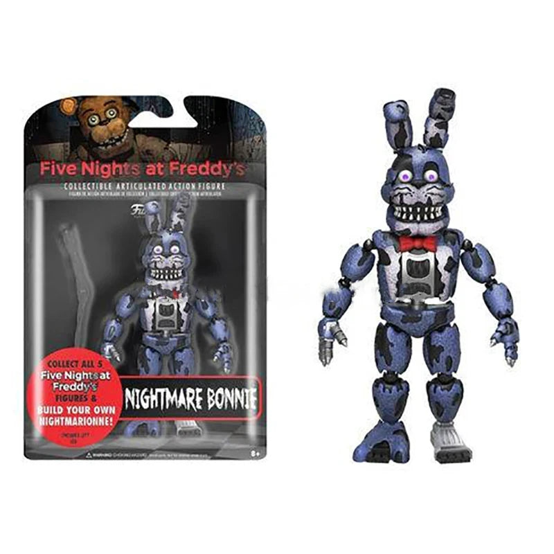 14cm FNAF Figures Nightmare Freddy Bonnie Foxy Chica Action Figure Movable Blacklight Freddy Frostbe Collection Toys