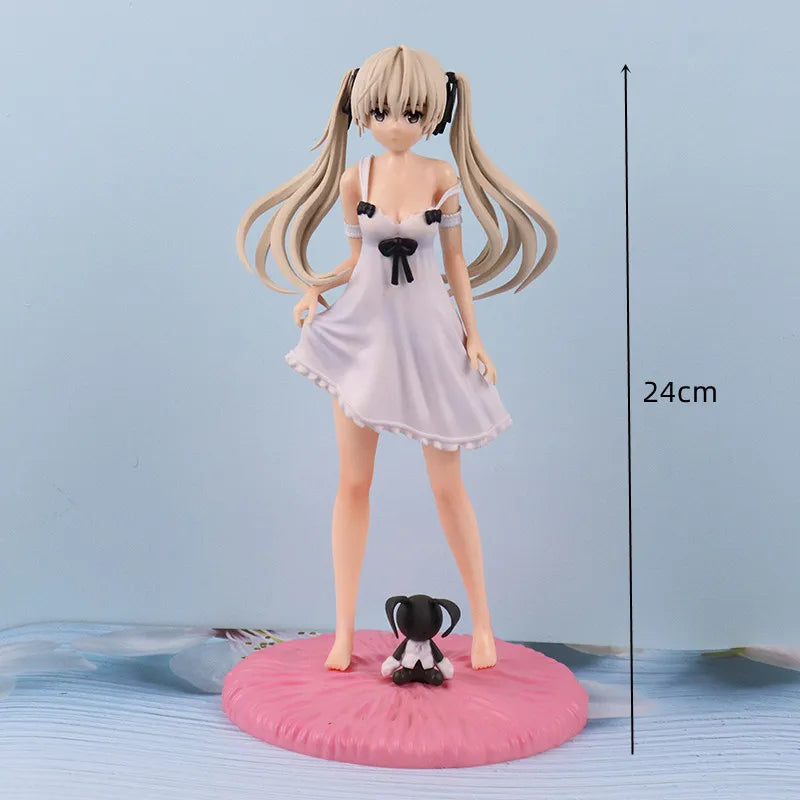 Japan Neue 24 cm Yosuga no Sora Figur PVC Action Anime Puppe Modell Spielzeug süße weiße Hosenträgerrock Figur für Mädchen Geschenk