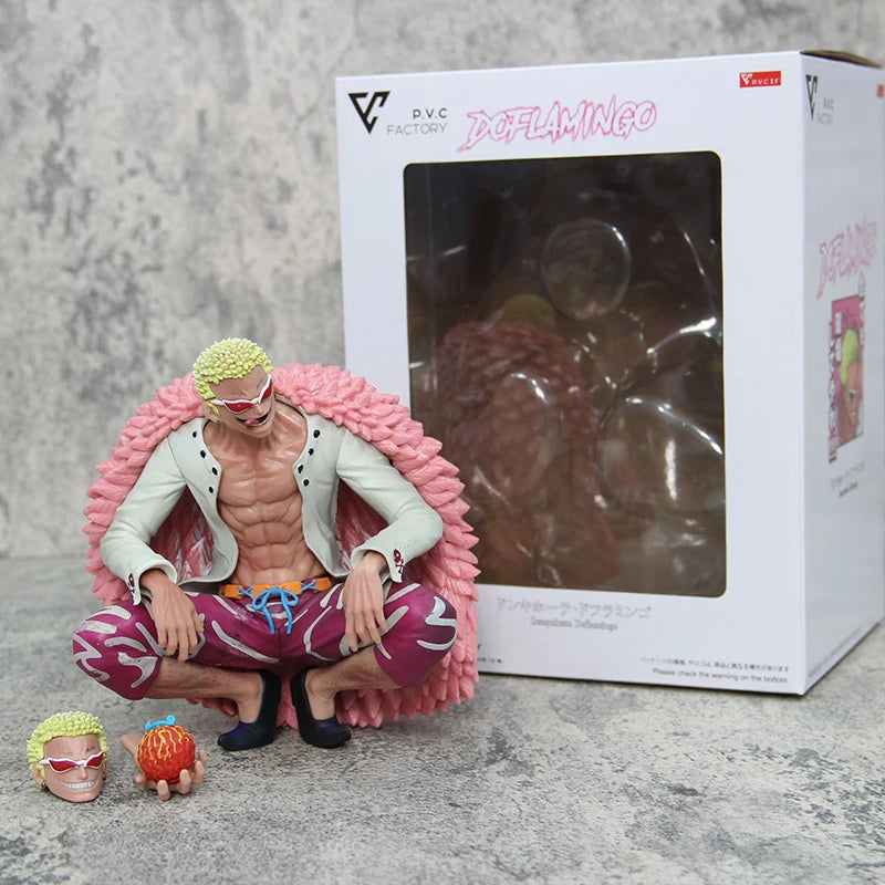 15cm Anime One Piece Figures Oka Shichibukai Donquixote Doflamingo Action Figure PVC Collection Gk Devil Fruit Statue Model Toys