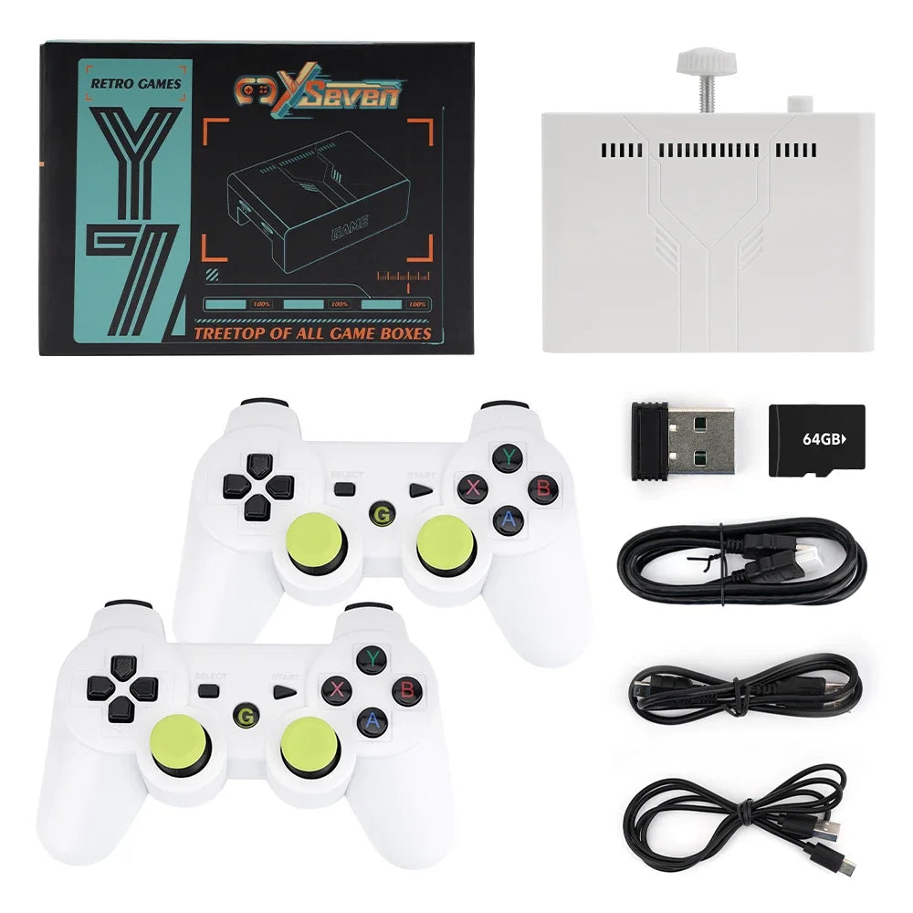 Y7 4K Video Game Console Linux System LPDDR4 2GB TV Box with Wireless Controller Retro Games Compatible with Android