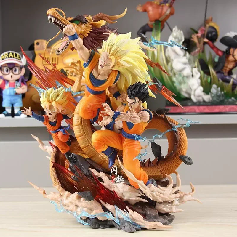 Dragon Ball Super Drei Dragon Balls Szenen-Ornament – ​​handgefertigte Anime-Figur Wukong Wufan Wutian Vater und Sohn Sammlerstück
