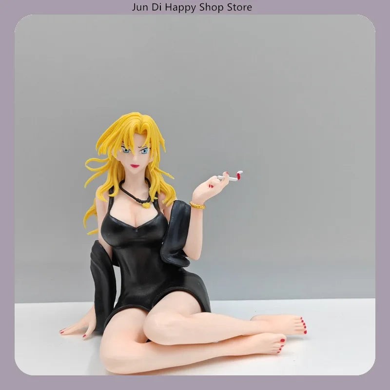 Detektiv Conan Vermouth, seitlich sitzende Pose, 11 cm große Anime-Figur, Statue, Schreibtischdekoration, Geschenk