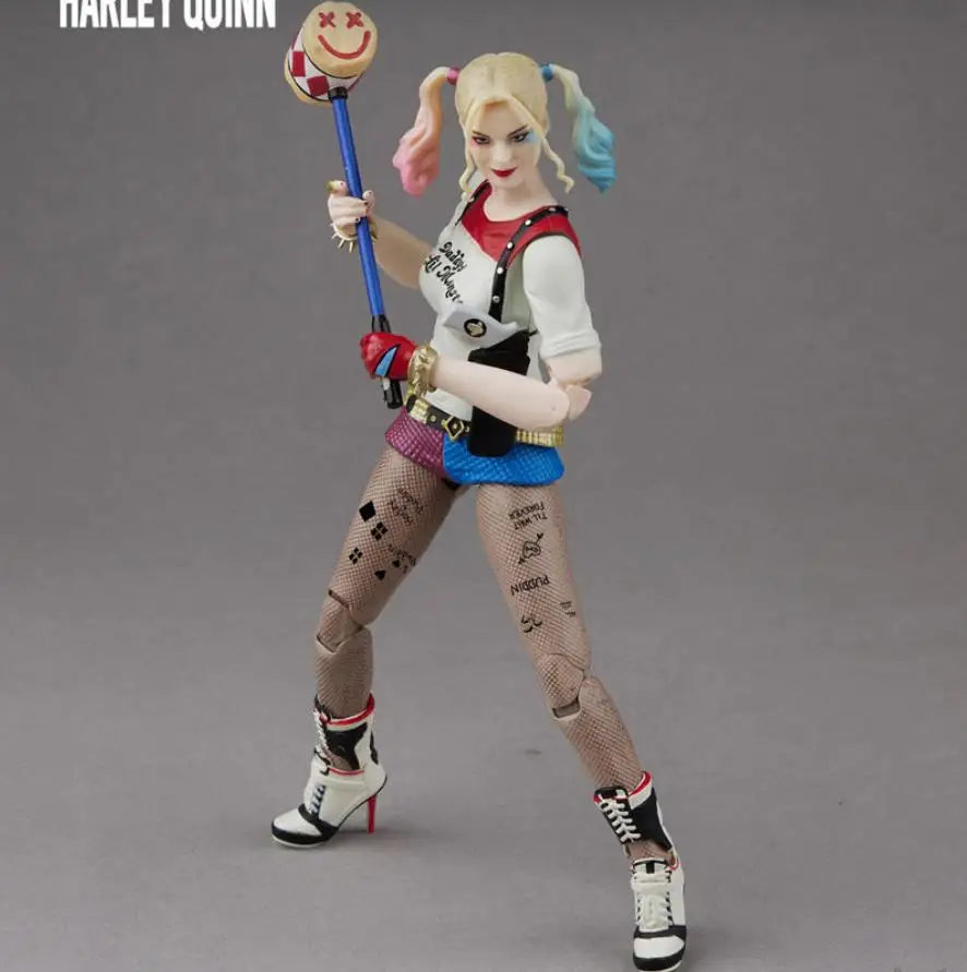 Anime Harley Quinn joint mobility standing posture Action Figure PVC Model Toys doll Desk Decor Collectible Gifts boxed