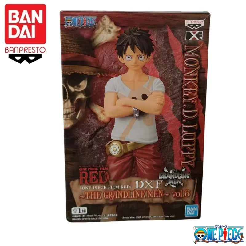 Bandai Original One Piece Anime Banpresto DXF RED Monkey D. Luffy King Bartolomeo Garage Modellpuppe, neu und originalverpackt