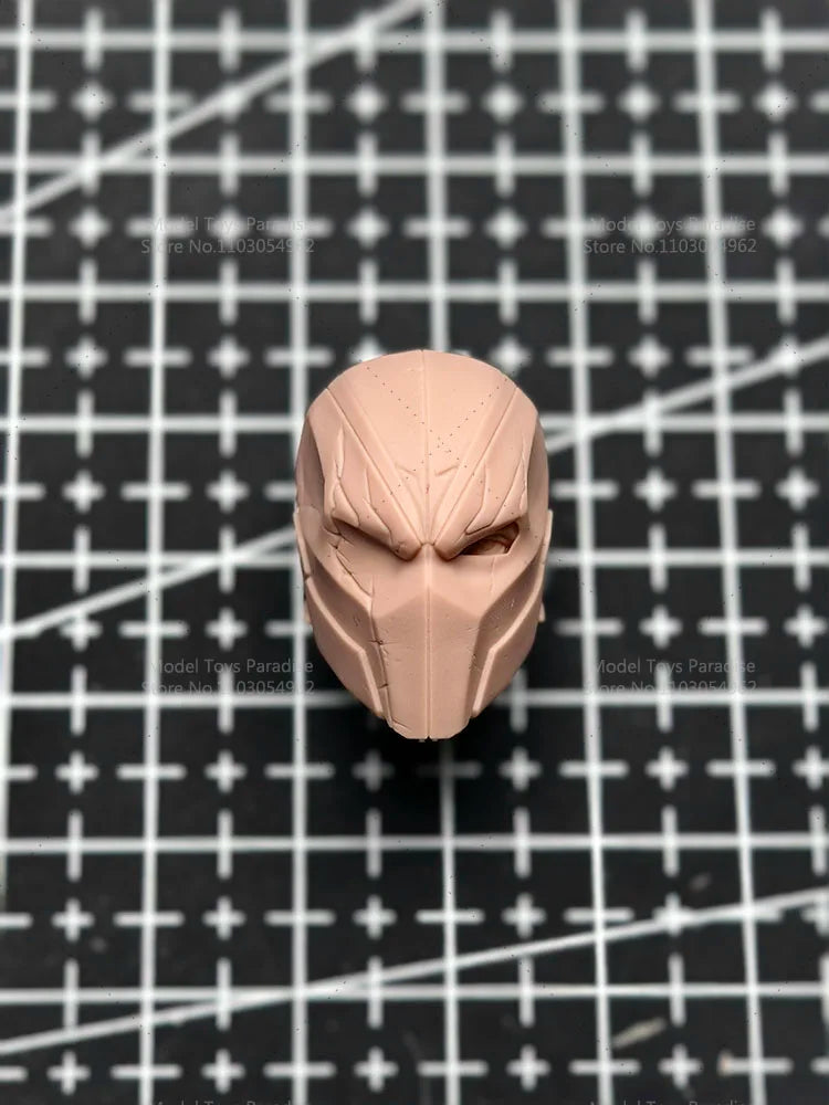 Unbemalter DIY 1/12 Men Soldier Anime Deathstroke White Model Head Antihero Wilson Head Sculpt passend für 6-Zoll-Actionfigurenkörper