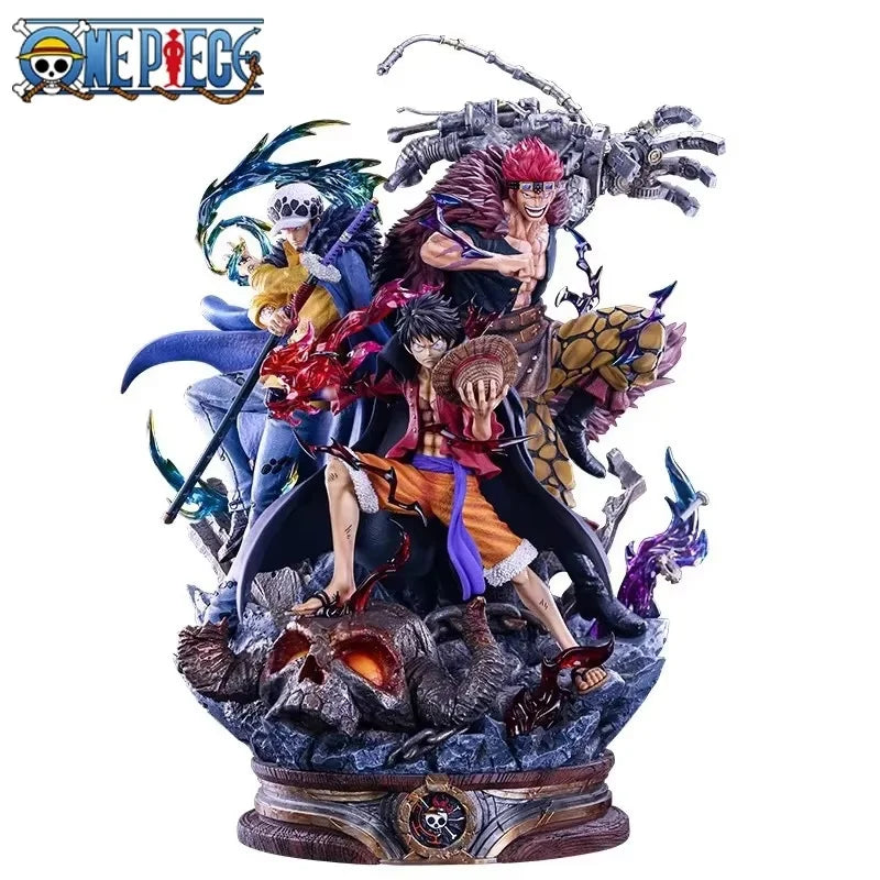 22cm One Piece Figurine Three Captain Anime Figure Kid Law Luffy Action Pvc Model Statue Doll Collection Decoration Toys Gifts