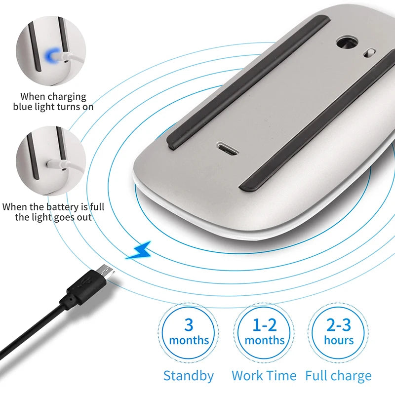 Xiaomi Drahtlose Bluetooth Magic Computermaus Wiederaufladbare Touch Schlanke ergonomische Dual-Modus Silent PC-Mäuse für Apple Macbook Air