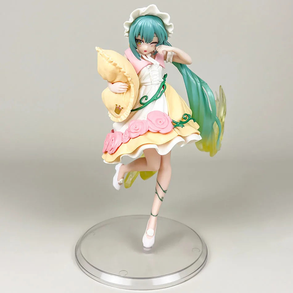 Anime Hatsune Miku X Cinnamoroll Figure Fairy Mirror Sleeping Beauty Figures Car Ornaments PVC Model children Toy Birthday Gifts