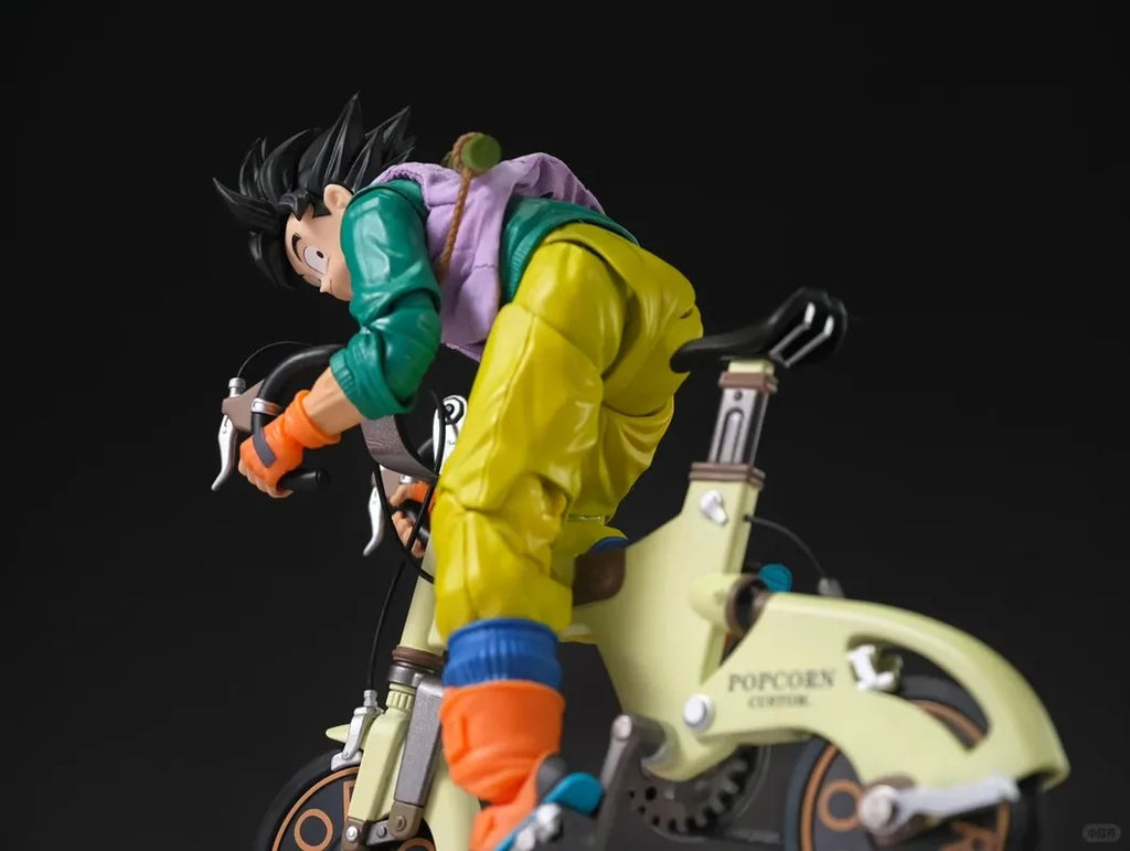 Kamione Genuine Dragon Ball Son Goku Baseball Boy Alloy Fully Articulated Action Figure With Bicycle Set For Anime Figure