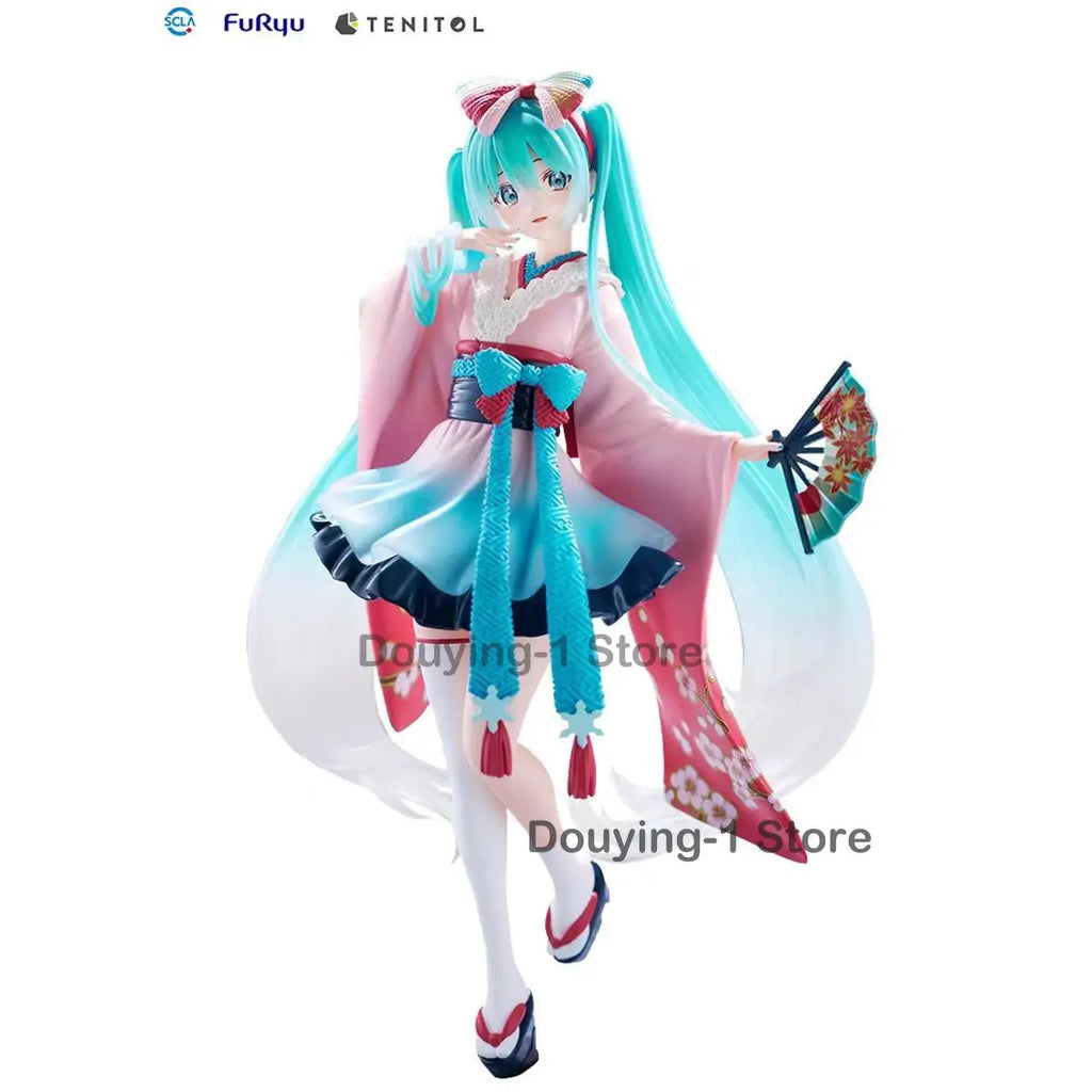 In Stock Original FuRyu TENITOL VOCALOID Hatsune Miku Tokyo Kimono Ver.  Action Figures Anime Collection Model
