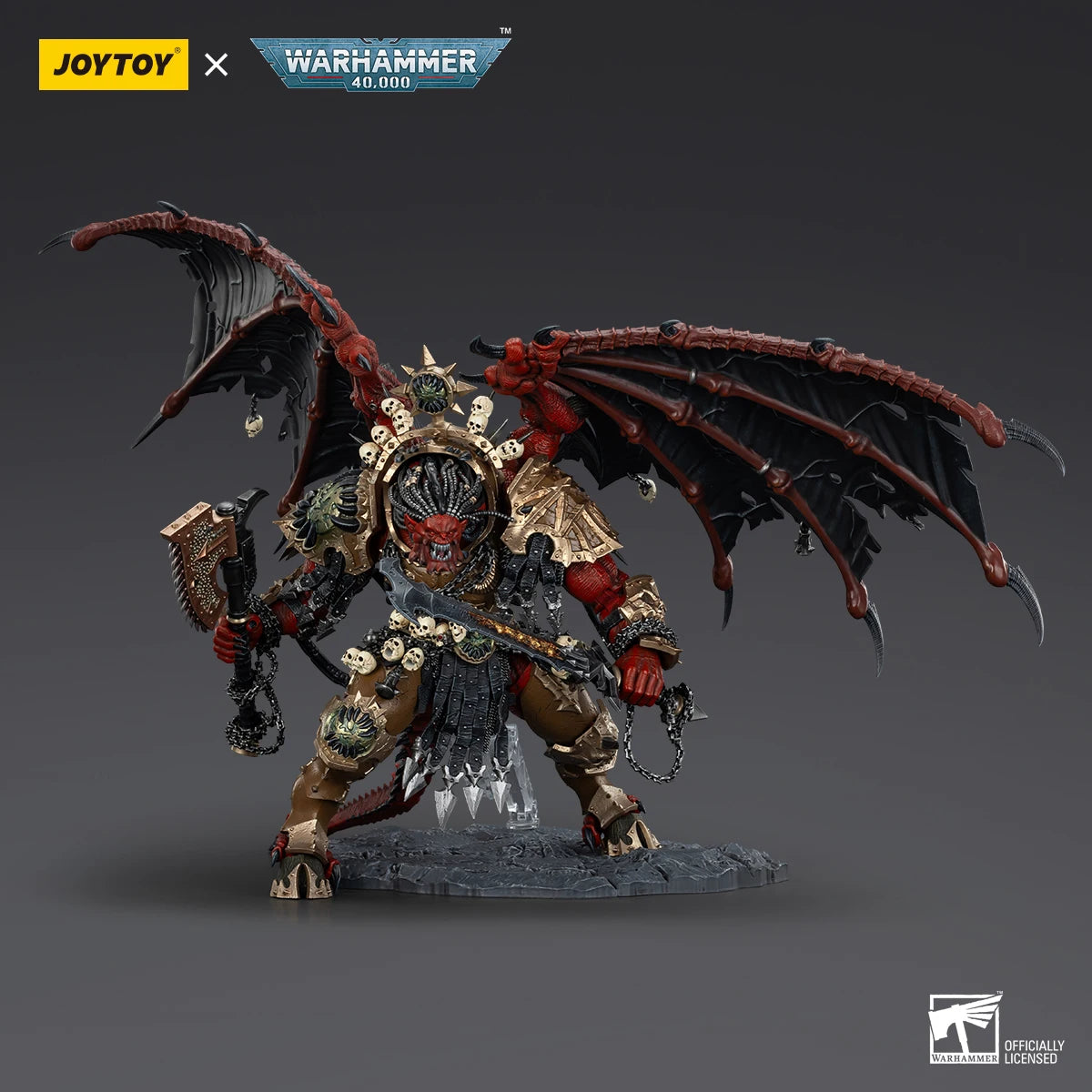 JOYTOY Warhammer 40K 1/18 Scale World Eaters Angron Daemon Primarch of Khorne 38CM Action Figure Model Toys 2025 Version