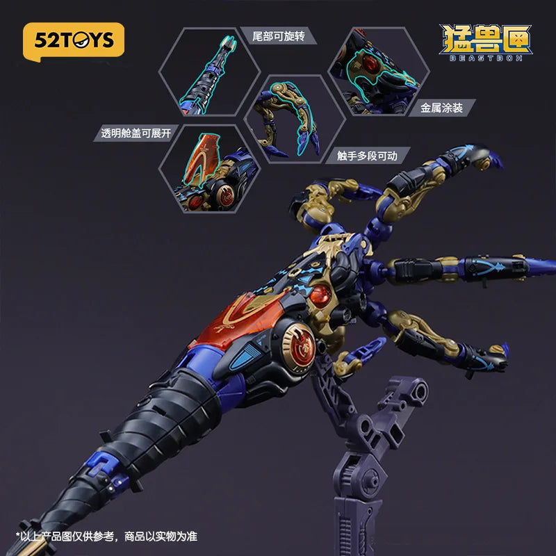 Original 52toys Beast Box Series Abyss Spiral Corner Stone Deformed Assembled Model Mecha Action Figure For Boy Customized Gift