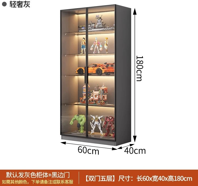 Custom Glass Door Figure Display Cabinet Display Home Living Room Blind Box Toy Lego Model Ornament