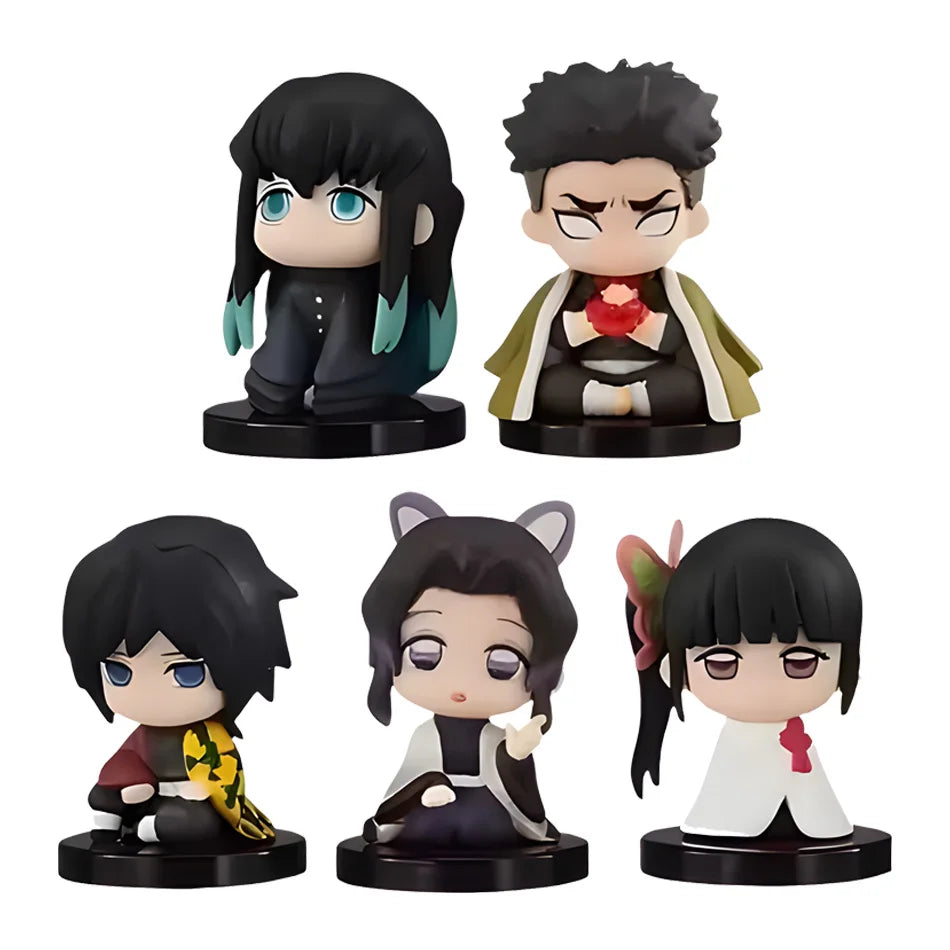 Demon Slayer Q Posket Mini Figurines Wholesale Kimetsu No Yaiba PVC Dolls Set of 5/10/12/15 for Desktop Decoration