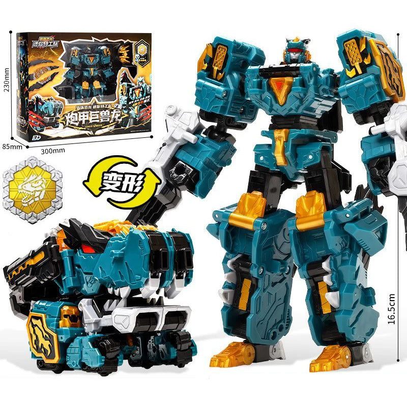 MiniForce Dinoid Warrior Transformation Robot Dinosaur Model REX KAISER Combine Mini Force Deformation Headbot Giganoto Dino Toy